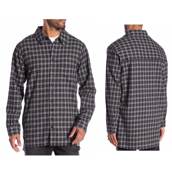 One Teaspoon Upsized Checkered Shirt Side Zip Fray - Picture 7 of 7